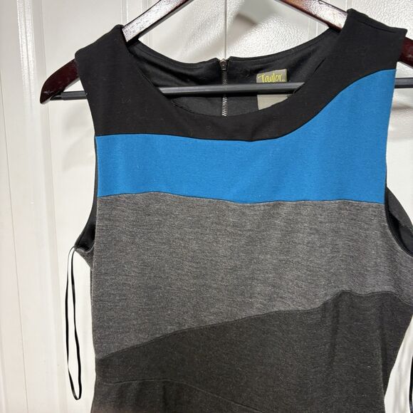 Taylor Colorblock Dress Women 10 Sleeveless Sheath Workwear Minimalist Chic - Picture 2 of 7